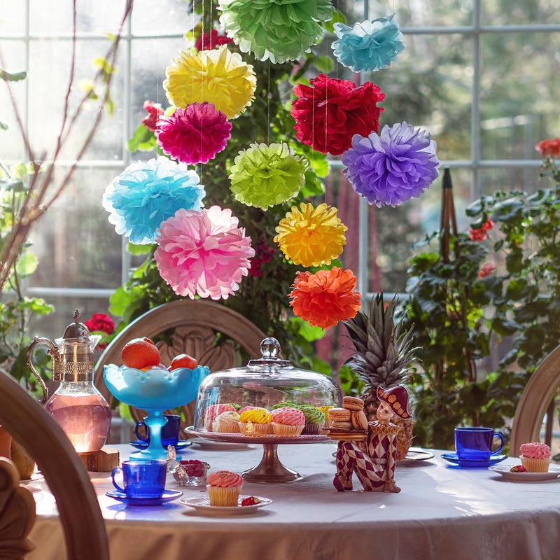 Avoseta Tissue Paper Pom Poms - Large Tissue Paper Flowers for Fiesta Parties, Baby Shower Decorations, Flower Birthday Decorations and More - Colorful Party Decor by Avoseta (20 Piece Set, Multicolor) - Image 3